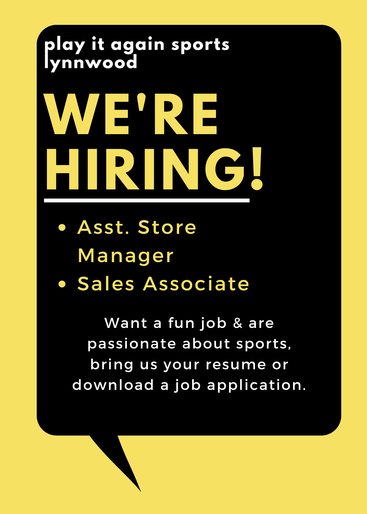 We are Hiring!